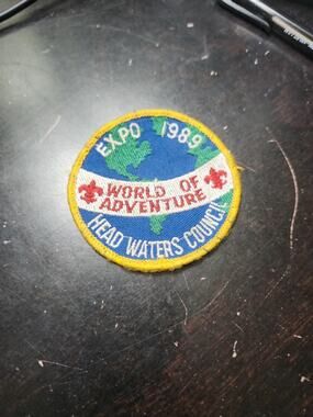 Vintage 1989 Head Waters Council "World of Adventure" EXPO Patch – Boy Scouts